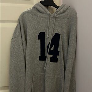 Gray Hoodie with Number Print